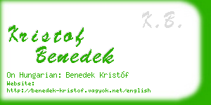 kristof benedek business card
