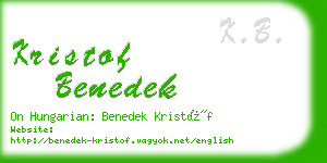 kristof benedek business card
